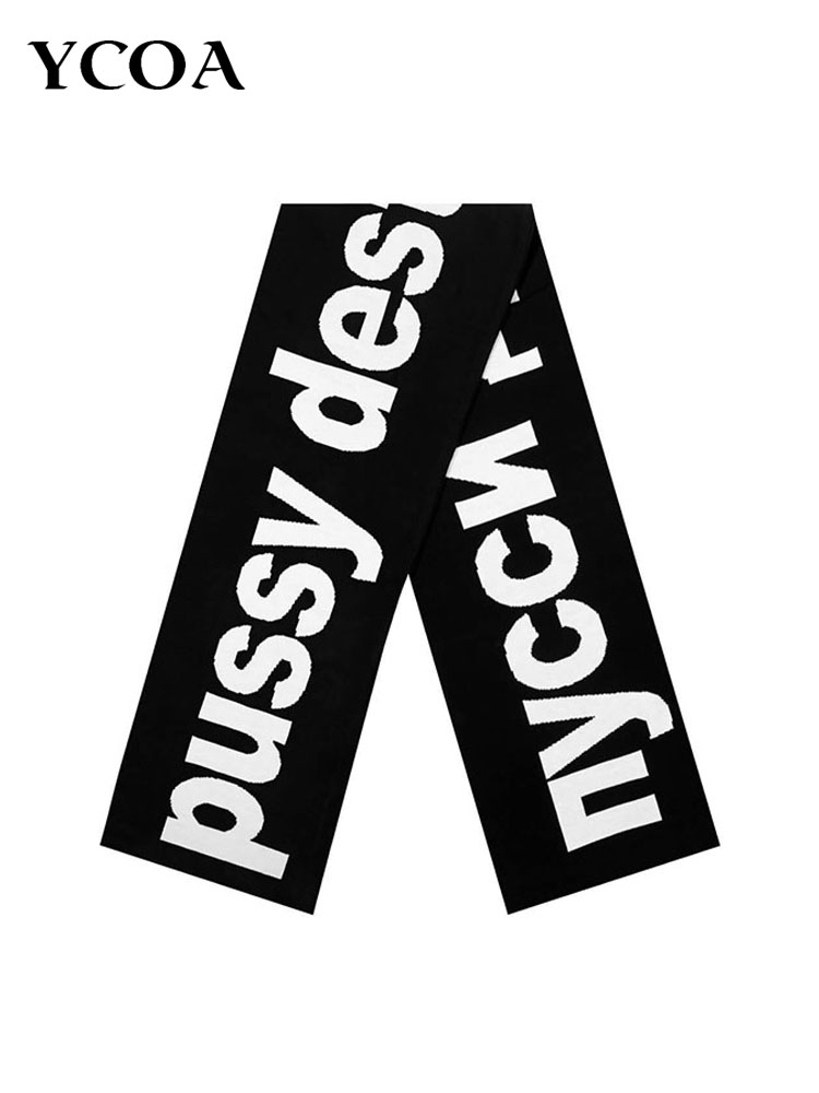 Tech Wear Accessories - Szalik męski zimowy Y2k Streetwear czarny