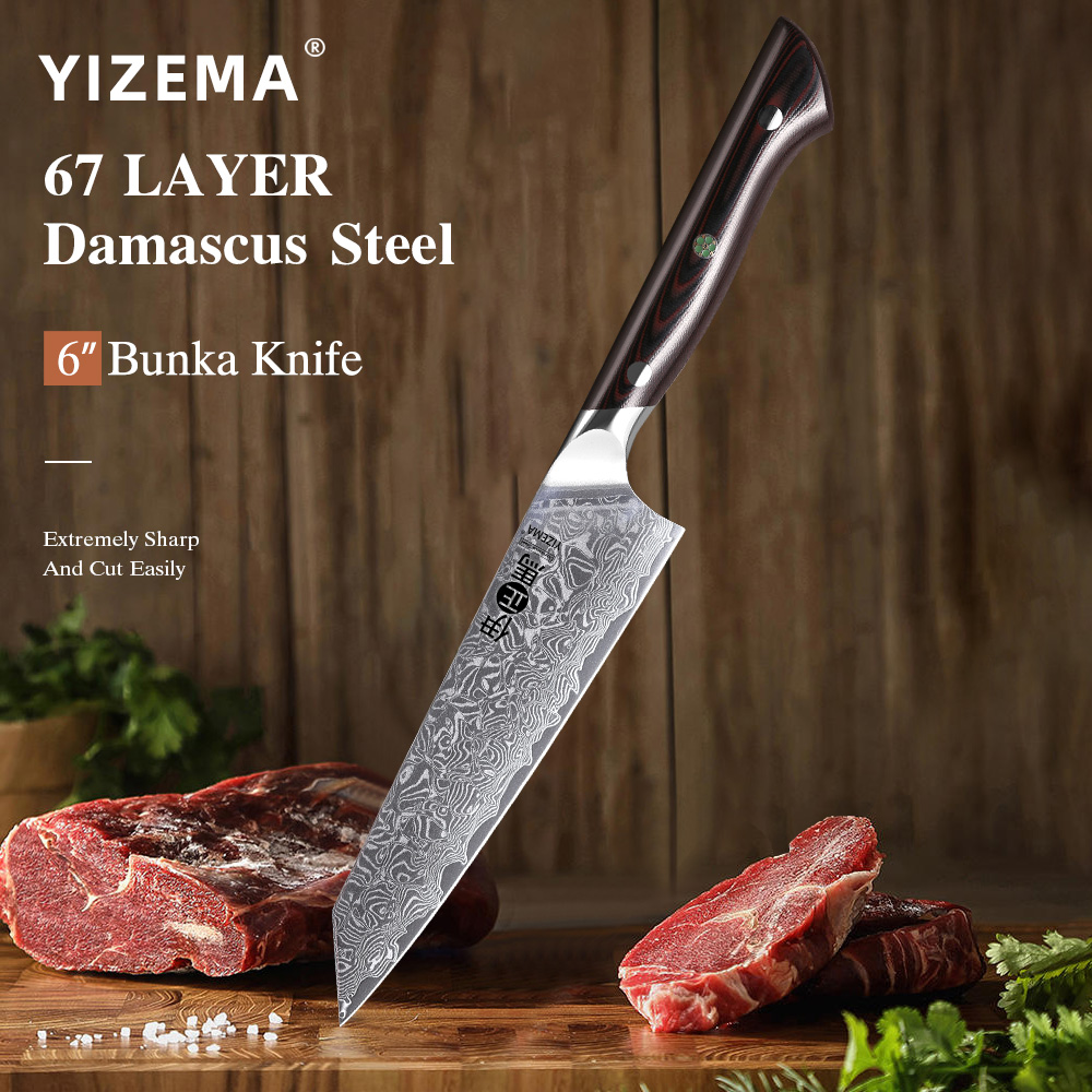 High Tech Kitchen Accessories - Nóż Bunka YIZEMA 6 cali, wysokiej