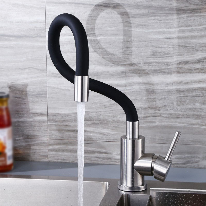 High Tech Kitchen Accessories - 360 ° Obrotowy kran kuchenny, szczotkowany